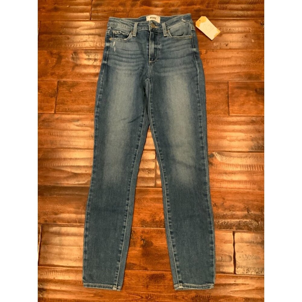 Paige "Hoxton Ankle" Medium Wash Blue Skinny Jeans, Size 24